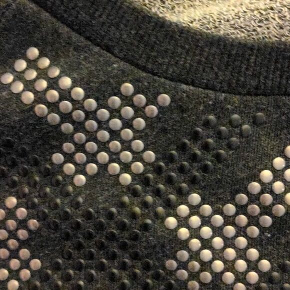Caslon  gray studded women's sweatshirt - Picture 7 of 9